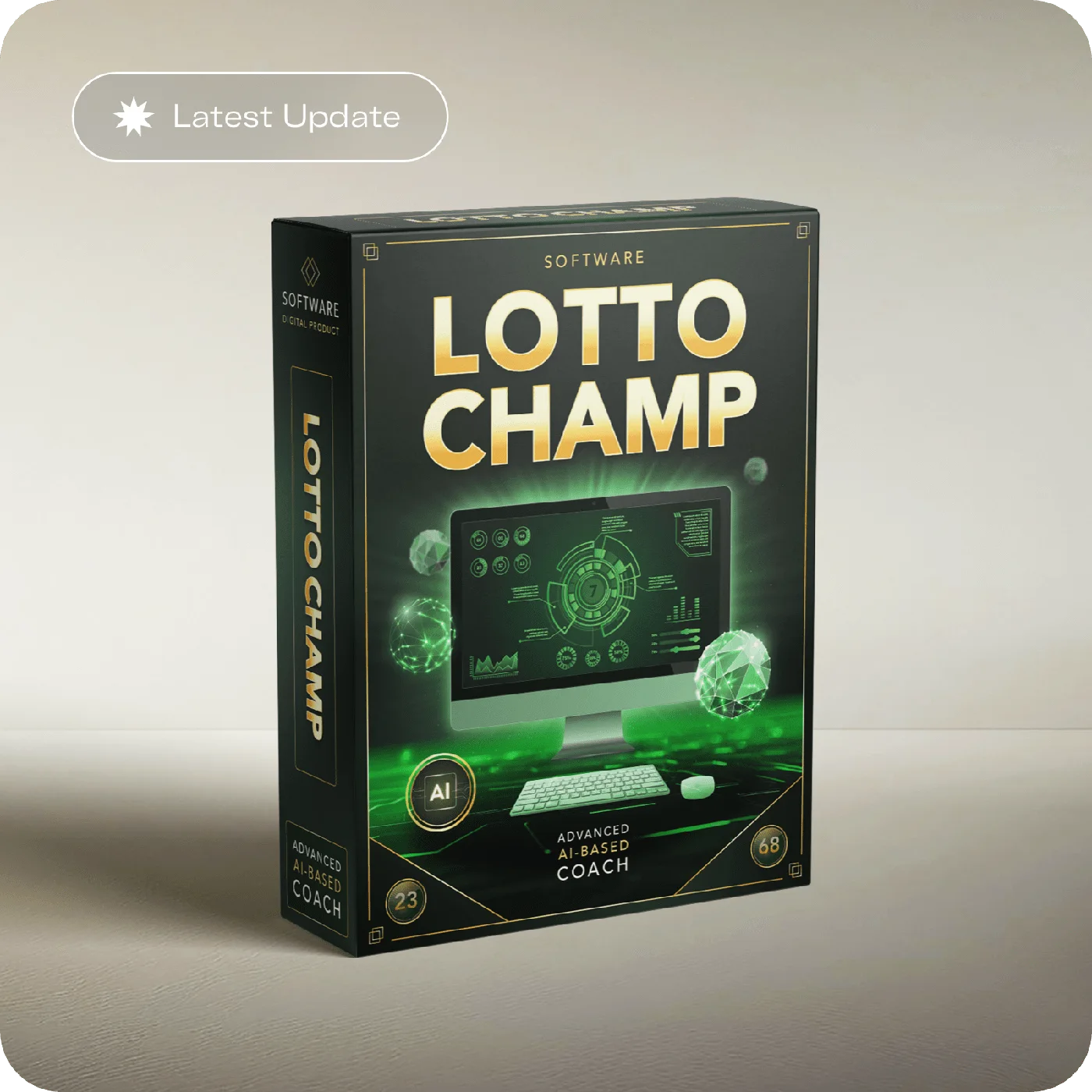 LottoChamp software box shown as the latest release